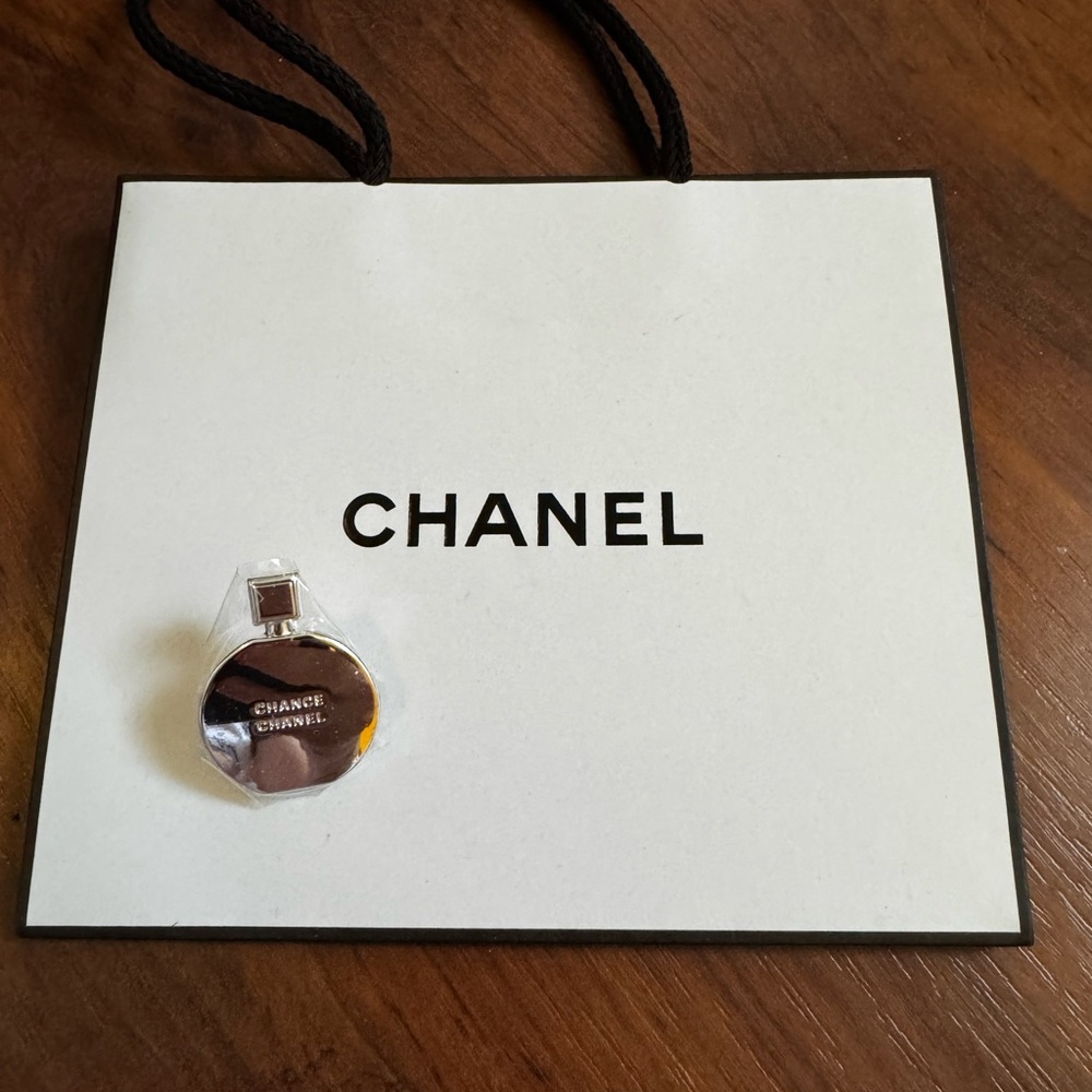 CHANEL Chance Silver Mirrored Pin Collectible